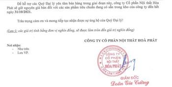 NỘI THẤT HÒA PHÁT TĂNG GIÁ 01/11/2021